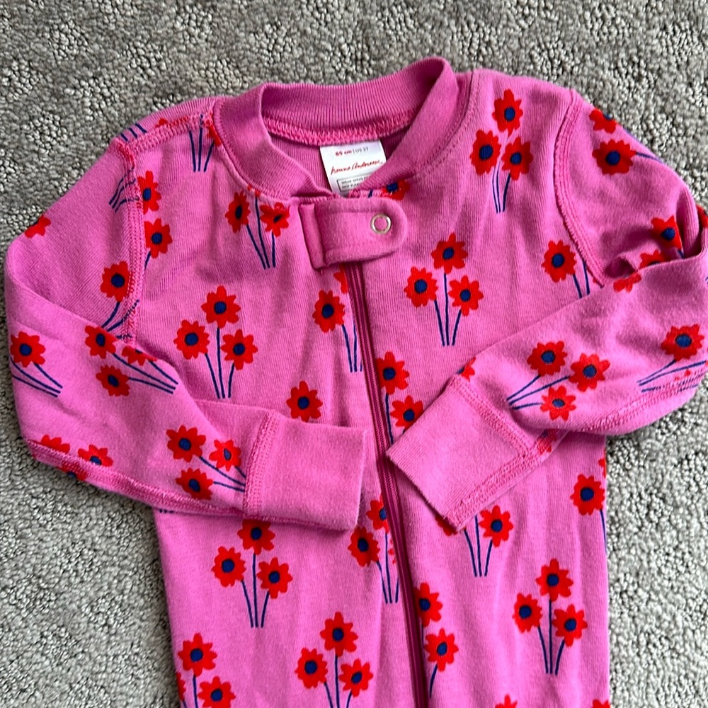 Hanna Andersson Baby Zip Pink Floral - Size 2T